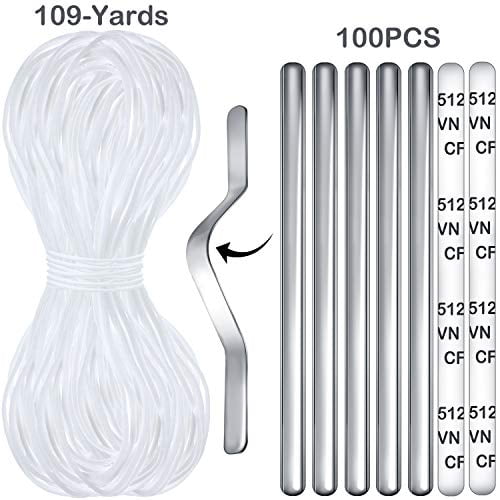 100X Elastic Band Cords Wire Aluminum/Plastic Nose Bridge Strips 3mm 20 Yards